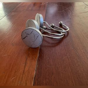 Marble shower curtain hooks